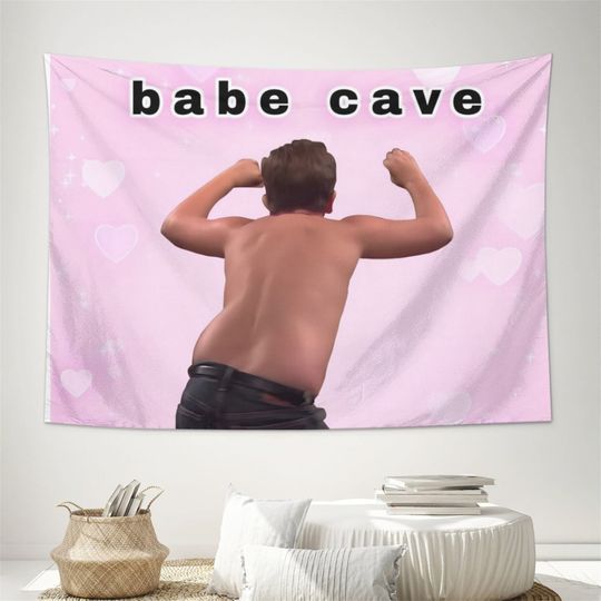 Gibby Babe Cave Tapestry Funny meme Wall Tapestry Art Wall Hanging Tapestry