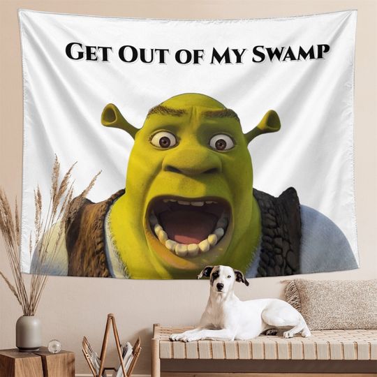 Get Out of My Swamp Shrek Wall Tapestry - Funny Meme Tapestries