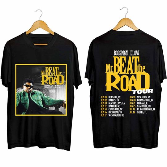BossMan Dlow Mr Beat The Road Tour 2024 Double Sided Shirt
