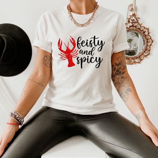 Sunday Funday Tee, Feisty And Spicy Shirt, Crawfish Shirt, Crawfish Season Tshirts, Gift For Crawfish Lovers