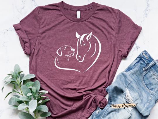 Horse Dog Lover Shirt, Dog Lover Gift, Horse Lover Gift