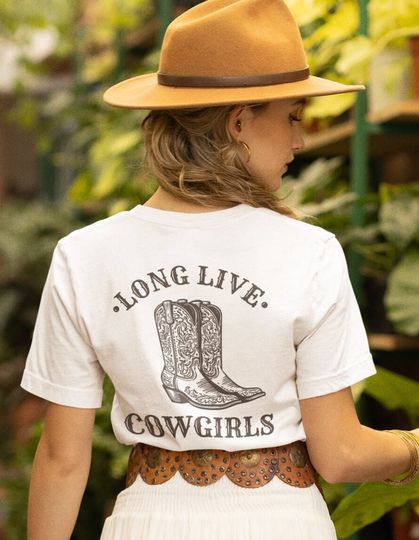 Vintage Rodeo Western Cowgirl Tee, Cowboy Boots Back Retro Horse Tshirt