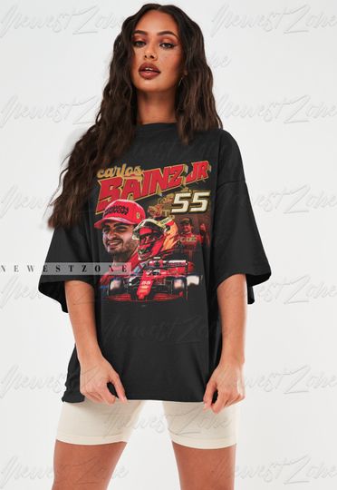 Carlos Sainz Shirt Driver Racing Championship Formula Racing Tshirt Spanish Vintage Design Graphic Tee 90s