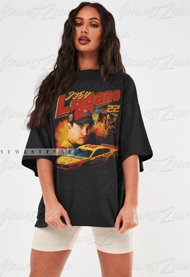 Joey Logano Shirt Driver Racing Championship Racing Tshirt American Vintage Design Retro Graphic Tee Circuit