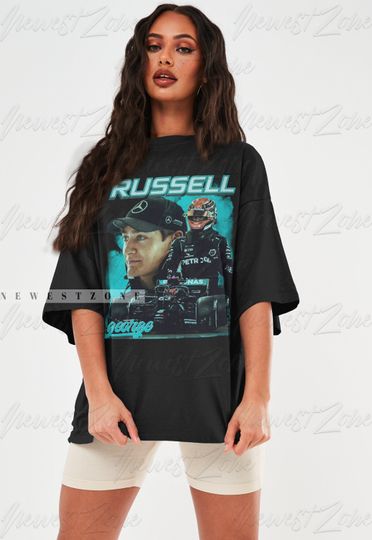 George Russell Shirt Driver Racing Championship Formula Racing Tshirt British Design Vintage Graphic Tee