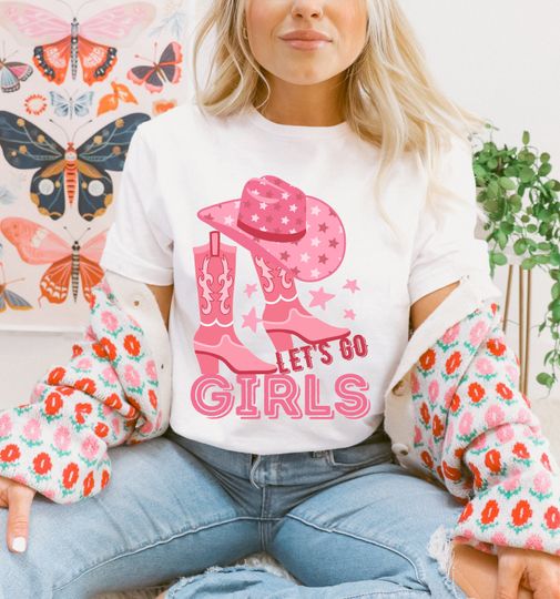 Let's Go Girls Shirt, Western Graphic Tee Rodeo Graphic Shirt
