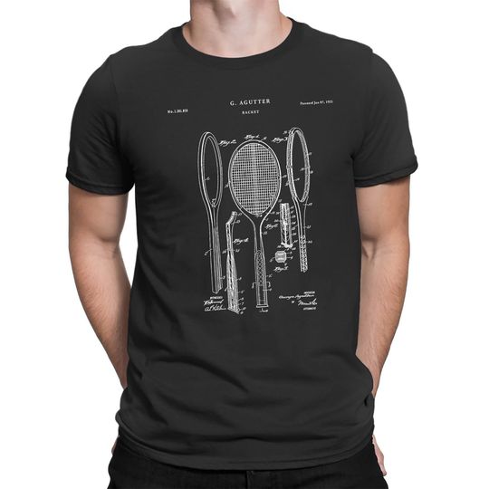 Tennis Racket 1892 Patent T Shirt,Tennis Shirt, Sports T Shirt, Tennis Gift