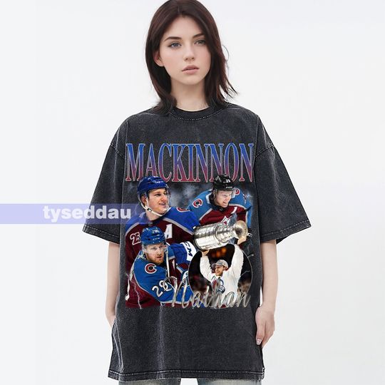 Nathan MacKinnon Vintage T-Shirt, Ice Hockey Centre Homage Graphic Unisex , Bootleg Retro 90's Fans  Gift