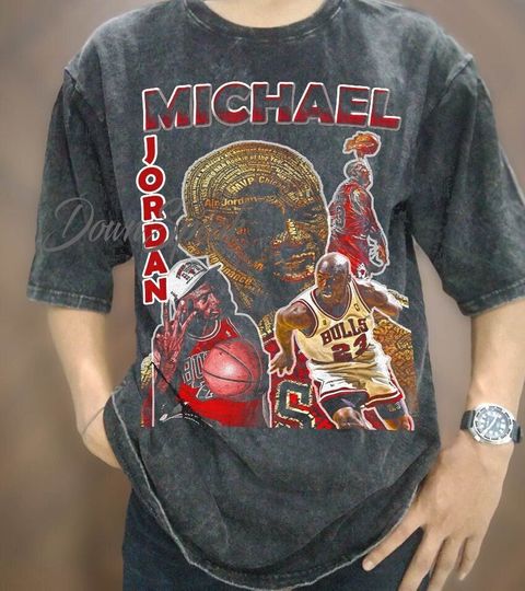 Vintage Style Michael Jordan T-Shirt, Michael Jordan Graphic Tee, Unisex Oversized Washed Shirt, Retro 90s Jordan Basketball Shirt