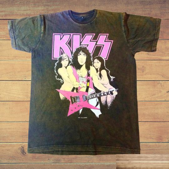 Vintage Wash Rock N Roll Kisss Band T-shirt, Vintage Style Rock N Roll Band Unisex Graphic Tee, Rock Band T Shirt, Rock Music Gift