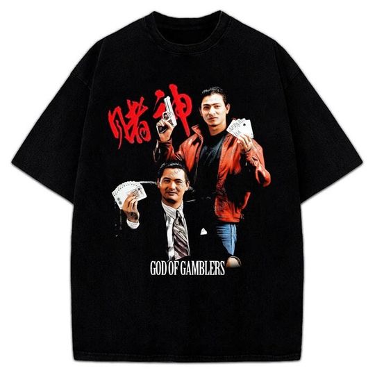 God Of Gamblers  Chow Yun-fat Andy Lau Hong Kong Vintage Style 90's T-Shirt