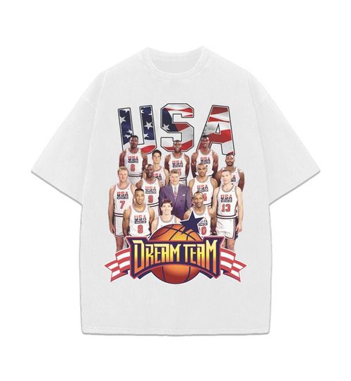 1992 USA Dream Team Olympics Basketball Vintage Retro Style Graphic T-Shirt