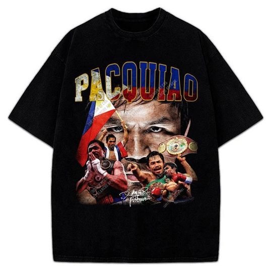 Manny Pacquiao Pacman Goat Boxing Vintage Style Graphic Design T-Shirt