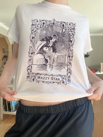 Mazzy Star Vintage T-Shirt- Mazzy Star Line Drawing Whimsical