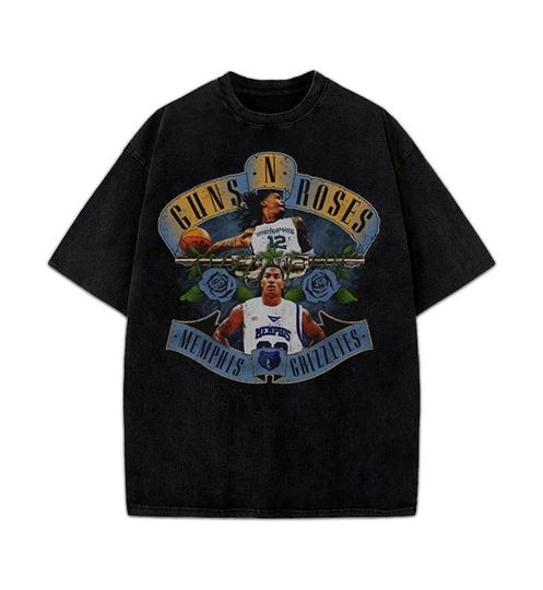 Ja Morant & Derrick Rose Guns N Roses Custom Vintage Style Graphic 90's Vibe T-Shirt