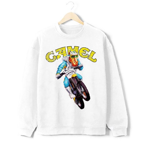Joe Camel Sweatshirt Joe Camel Dirt Bike Supercross Vintage AD Custom Graphic Sweatshirt