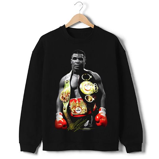 Mike Tyson Undisputed World Heavyweight Champion Belts Vintage Graphic Crewneck Sweatshirt