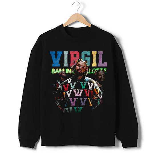 Drake 8AM IN CHARLOTTE For All The Dogs Virgil Abloh Tribute Hate Survivor Graphic Rap Hip Hop Crewneck Sweatshirt