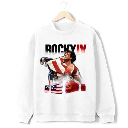 Rocky IV Sylvester Stallone Balboa USA Boxing Vintage Style Retro Rocky Movie Graphic Design Crewneck Sweatshirt
