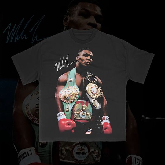 Mike Tyson T-Shirt | Boxing Graphic Tee | Y2K Shirt | Vintage Streetwear | Autographed T-Shirt