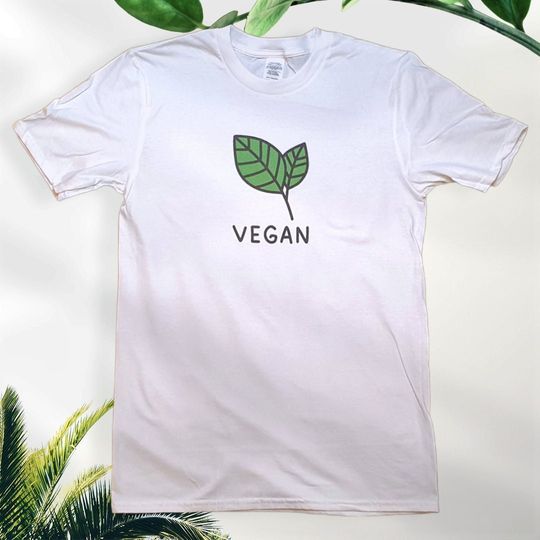 Vegan logo gift White T-shirt sizes available S-3XL (Personalisation available upon request)