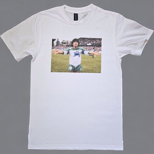 Diego Maradona No Drug Vintage print White T-shirt sizes available S-3XL (Personalisation available upon request)