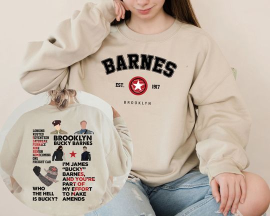 Barnes Brooklyn BUCKYY Bn Barnes Quote Marvel, Assemble Superhero Double Sided Sweatshirt
