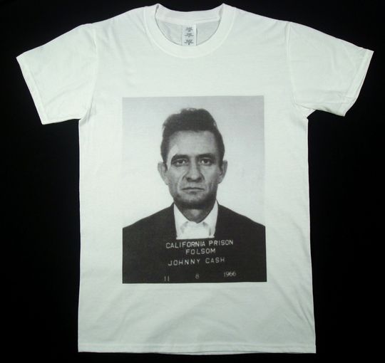 Johnny Cash mugshot White T-shirt sizes available S-3XL
