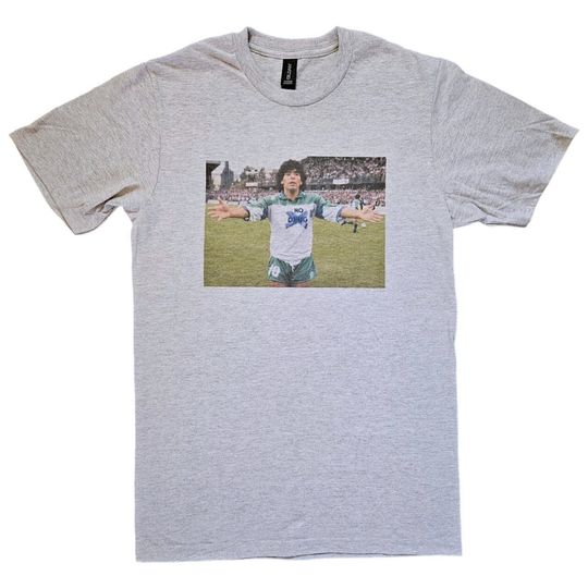 Diego Maradona No Drug Vintage print Grey T-shirt sizes available S-3XL (Personalisation available upon request)