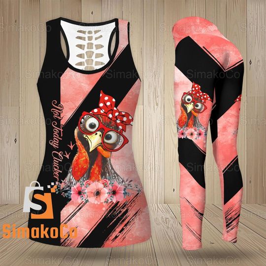 Animal Tank Top, Chicken Women's Tank Top, Chicken Yoga Pants, Gift For Her