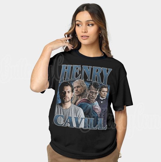 HENRY CAVILL T-shirt - Henry Cavill Fans Gift, Henry Cavill Vintage Shirt, Henry Cavill Retro Shirt, Long Sleeve Shirt, Henry Cavill Bootleg