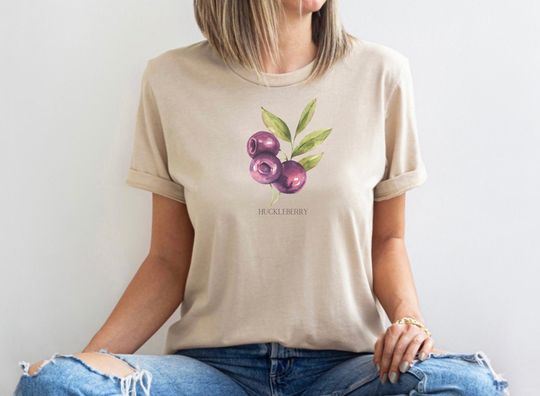 Huckleberry Plant Graphic Shirt, Montana Huckleberry T-shirt, Huckleberry Picking, Summer Fruit, Fruit Forage, Huckleberries