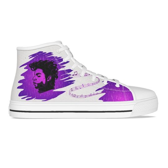 Prince, Prince Shoes, Purple Shoes, Pur Rain, women's high top canvas shoes