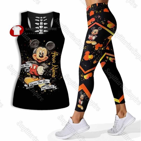 Custom Mickey Mouse Tank Top And Leggings, Disney Mickey Tank Top, Mickey Womens Leggings