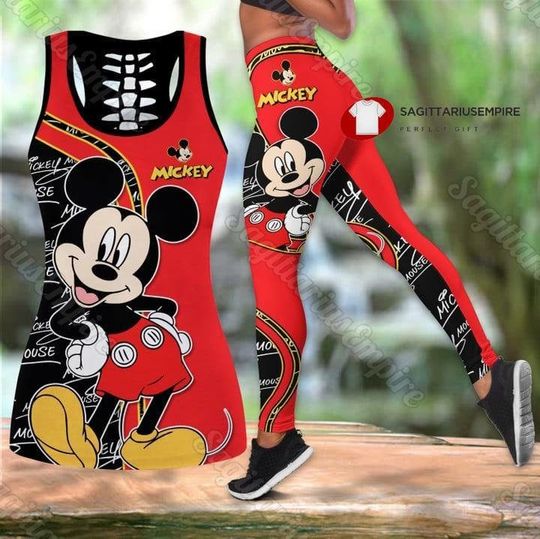 Mickey Mouse Tank Top And Leggings, Mickey Women's Tank Top, Mickey Womens Leggings, Disney Workout Tops