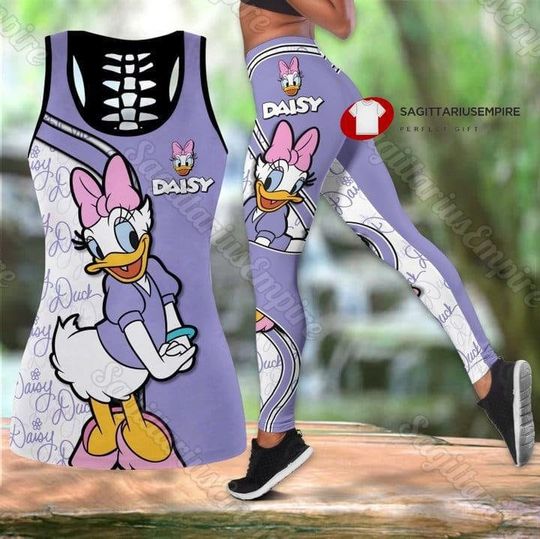 Daisy Duck Tank Top And Leggings, Daisy Women's Tank Top, Daisy Womens Leggings, Disney Workout Tops