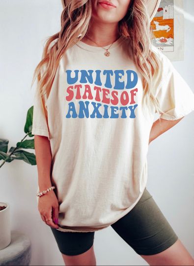 United States Of Anxiety Shirt, Funny Fourth Of July Shirt, Fourth of July Comfort Colors Shirt, Summer Tshirt