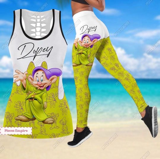 Disney Dopey Tank Top, Disney Dopey Leggings, Dopey Dwarfs Workout Tank, Dopey Dwarfs Yoga Leggings
