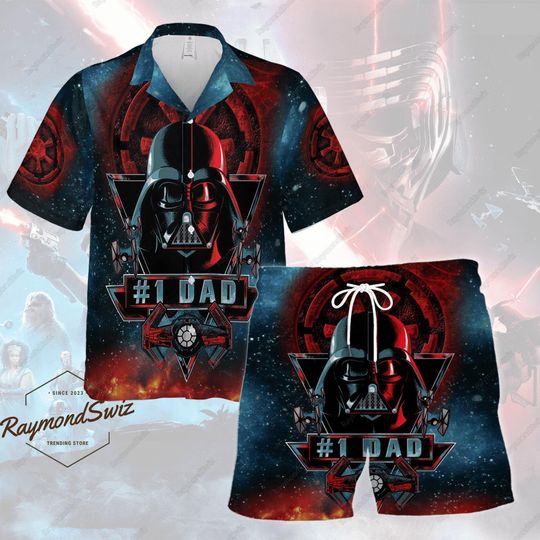 Darth Vader Hawaiian Shirt/Shorts, Star Wars Button Shirt, Darth Vader Men's Shorts, Short Sleeve Shirt