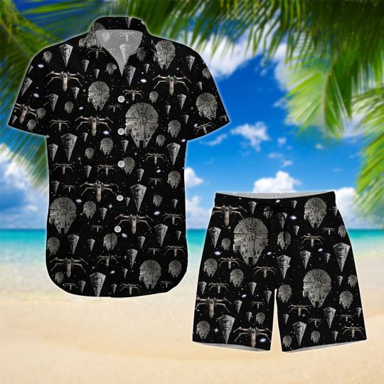 Star Wars Shirt, Star Wars Hawaiian Shirt, Star Wars Man Shorts, Spaceship Summer Shirt, Star Wars Button Shirt
