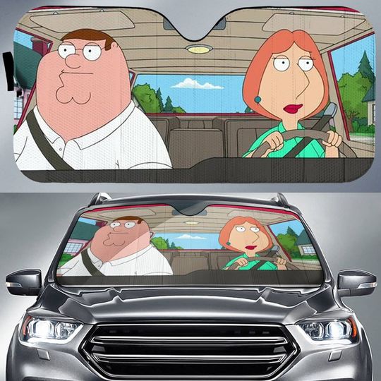 Family Guy Car Sun Shade Peter Griffin And Lois Griffin Car Sun Shade Car Windshield Car Accessories