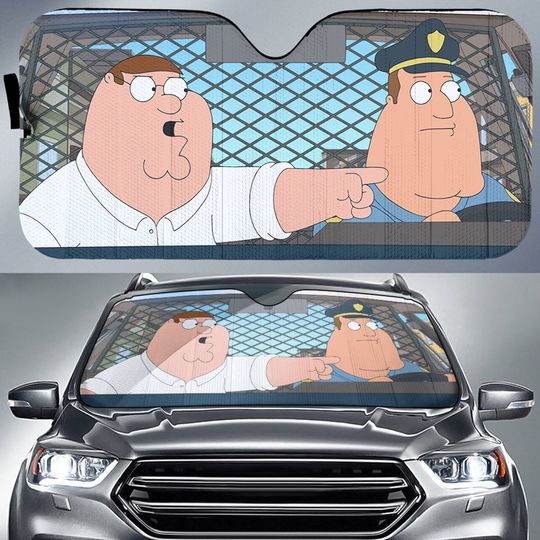 Family Guy Cartoon Car Sun Shade Peter Griffin Cop and a Half-Wit Car Sun Shade Car Windshield Car Accessories