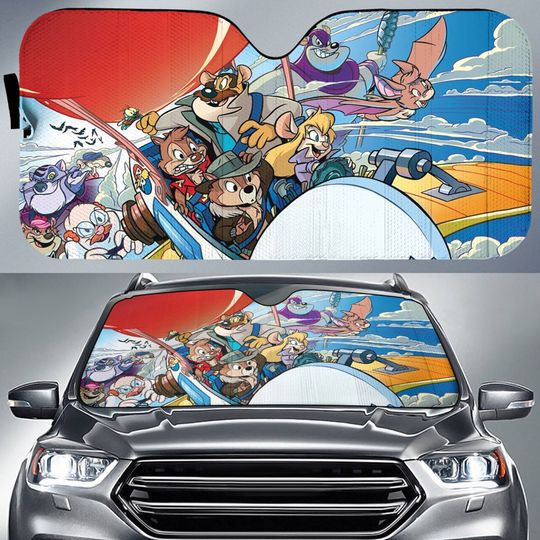 Chip and Dale Rescue Rangers Cartoon Gadget Hackwrench Monterey Jack Chip Dale Car Sun Shade