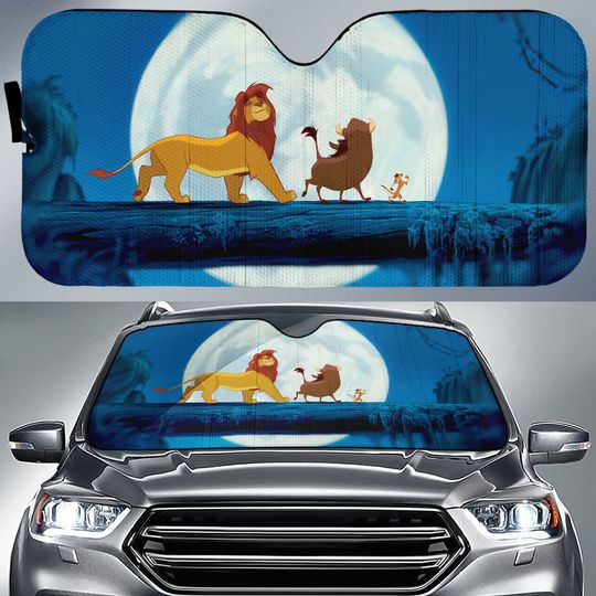 The Lion King Car Sunshade Simba Timon And Pumbaa Walking Hakuna Matata Car Sun Shade