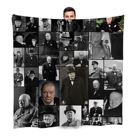 Winston Churchill Celebrity Montage Fleece Blanket