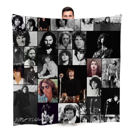 Jim Morrison Celebrity Montage Fleece Blanket