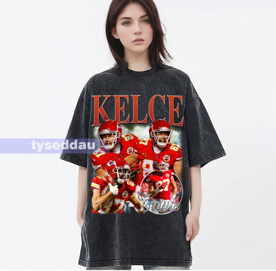 Travis Kelce Vintage T-Shirt, Tight End Homage Graphic Unisex , Bootleg Retro 90's Fans Gift