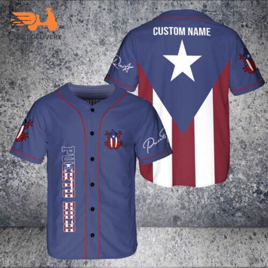 Puerto Rico Flag Estado Libre Asociado 3D BaseBall Jersey Comfortable Fabric