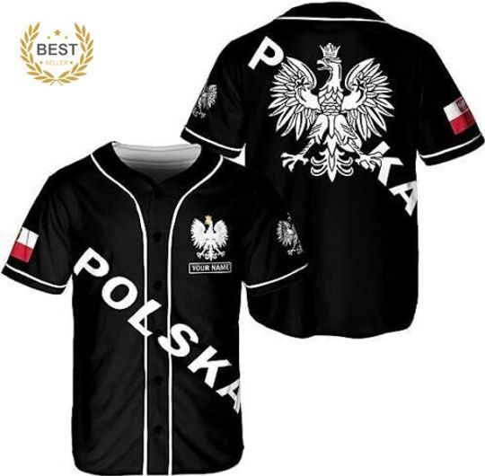 Personalized Polska 3D Baseball Jersey Shirt Best Price Halloween Gift