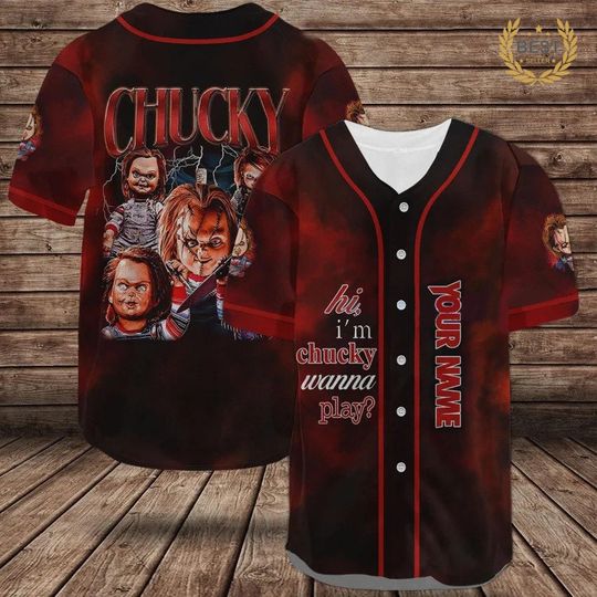 Personalized Hi Im Chucky Wanna Play Horror Halloween 3D Baseball Jersey Shirt